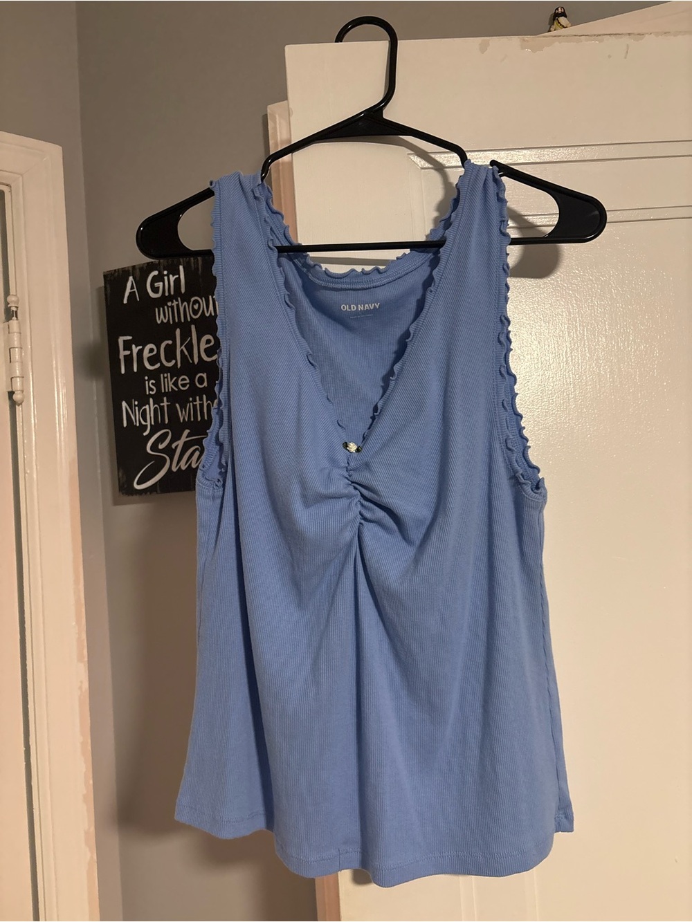 Old Navy Light Blue Twist-Front Tank Top